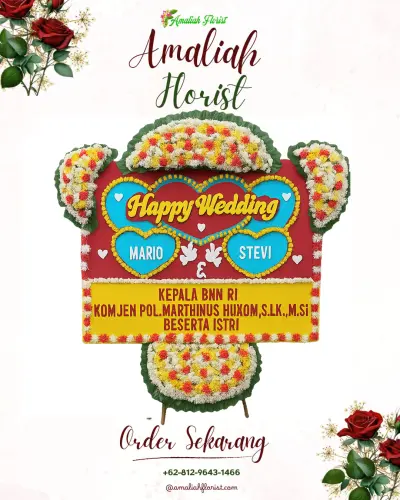 Karangan Papan Bunga Pernikahan di Sindangraja
